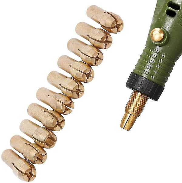 10 stk. Messingboremaskine Chuck Precision 0,5-3,2 mm Messingboremaskine Chuck Passer til Dremel Roationsværktøjer