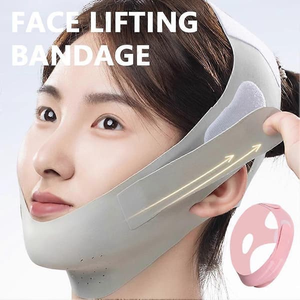 Återanvändbart V-format lyftande ansiktslyftningsbandage P6B7 purple 1pcs