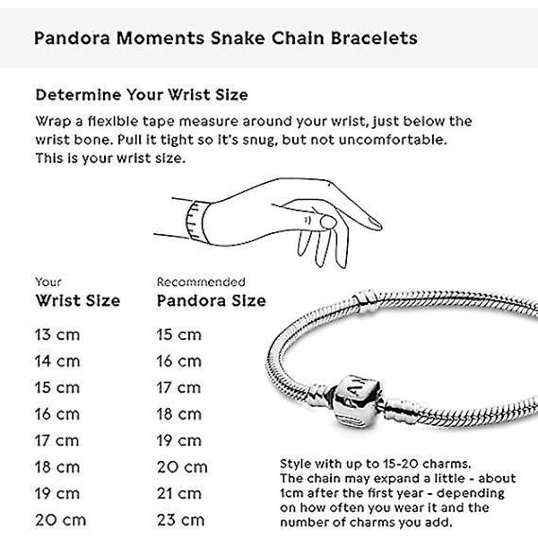 Damernas Ikoniska Ormkedje-Armband För Berlocker 16cm