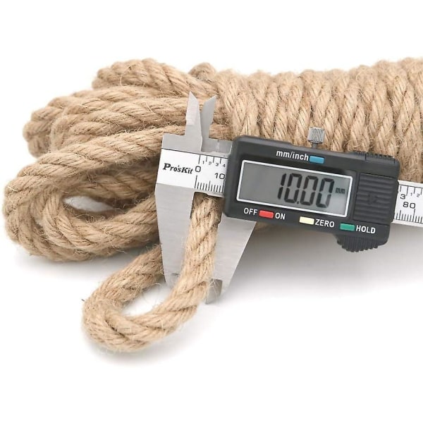 Handarbete Jute Cord Garn Hamp Rep - 10 mm tjockt - För dekoration, gör-det-själv hantverk, trädgårdsarbete, kattträd