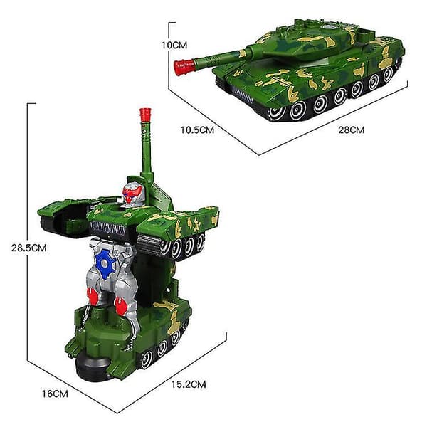 Elektrisk Universal Transformerende Tank Transformerende Bil Musikk Lys Transformerende Militær Elektrisk Leke