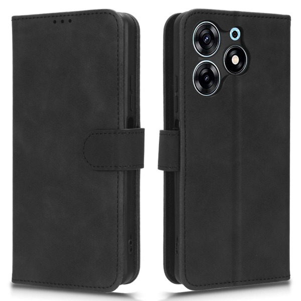 For Tecno Spark 10 Pro Skin-touch Läder Folio Case Plånbok Stativ Magnetiskt Skyddande Telefonskal Black Transsion Tecno Spark 10 Pro