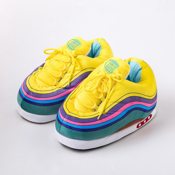 Ghyt Rainbow Sneaker Tofflor för män & kvinnor | Hypebeast House Tofflor | Premium Plush Comfort, One-size 36-44