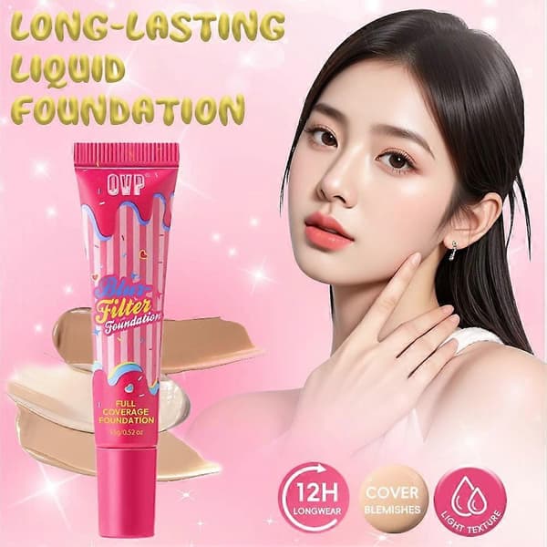 Langtidsholdbar flydende foundation Fuld dækning Flydende base nuance 15g Lysner I2R8 01IVORY 15g