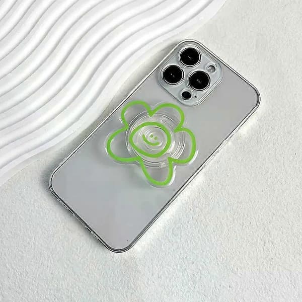 Original design uttryck blomma mobiltelefonhållare Populärt Socket-grepp Vikbart lat stativ Enkel stil grön