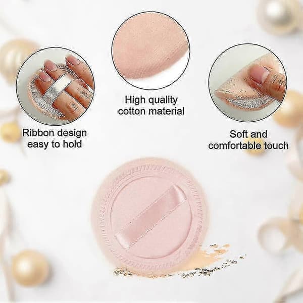 10-pak pudderkvaster - Bløde bomulds makeupapplikatorer med bånd til fejlfri foundationfinish