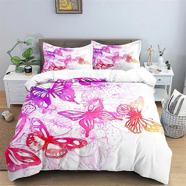 v3303 Sengetøy Super Bed Dynetrekk Sett Sommerfugler Sengetøy IU3303 240x260cm 94x102in