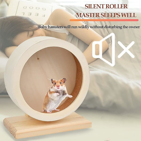 Hamsterhjul, Hamsterhjul Silencer Trä Hamsterhjul Gerbil Chinchilla Hjul Liten Gnagarhjul (s)