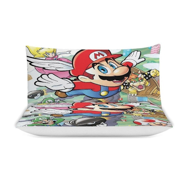 x249 Super Mario -pussilakanasetti, mikrokuituinen vuodevaatesetti, 3D-painettu kevyt 3-osainen peittosetti, 1 pussilakana ja 2 tyynyliinaa lapsille ja pojille 135x200cm 53x78in