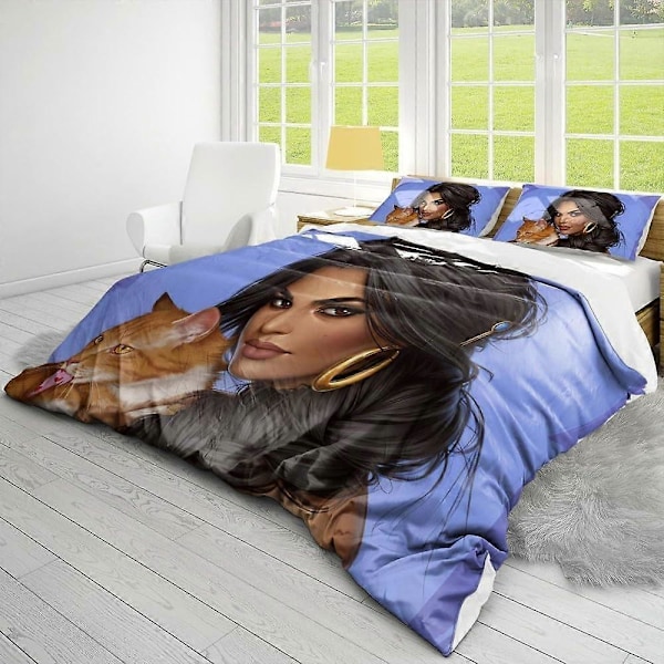 i333 Magic-Lamp-Jasmine Prinsesse Dynetrekk Mykt 3D-printet Sengesett med Dynetrekk 3-delt Sett Inkluderer 2 Putetrekk og 1 Dynetrekk Mac 240x260cm 94x102in