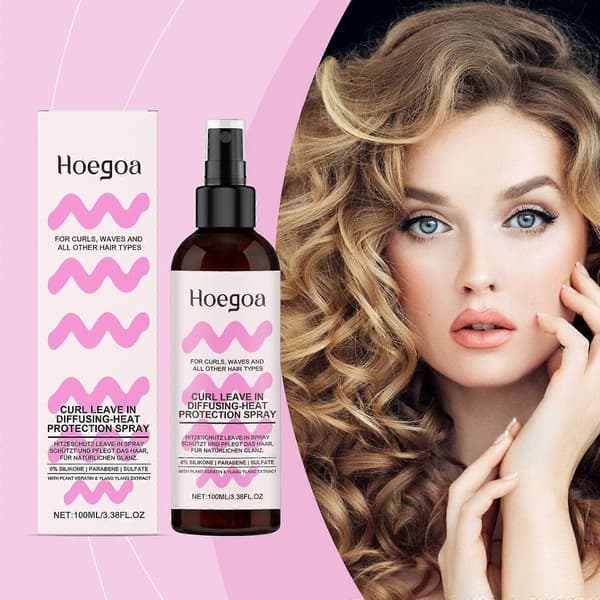 Curl Leave In Diffusing Heat Protection Spray - Definierande värmeskyddsspray för lockigt hår - Curl Defining Spray för friska och skyddade lockar 2PCS