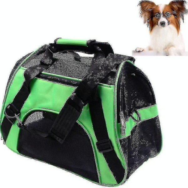 Bärbar husdjursryggsäck Dog Go Out Messenger Folding Bag Pet Supplies, Specifikation: Liten (grön)