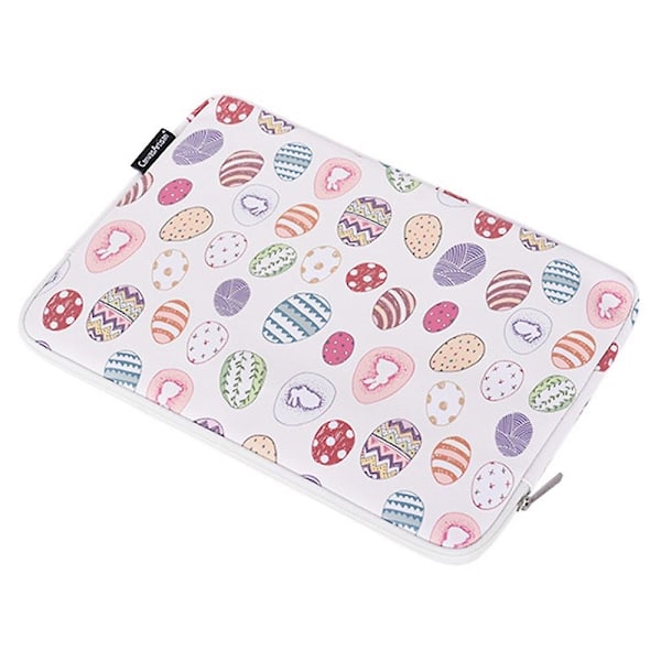 CANVASARTISAN G52-T0121 2-i-1 Laptopväska 12 tum Påskkanin och äggmönsterfodral med liten väska