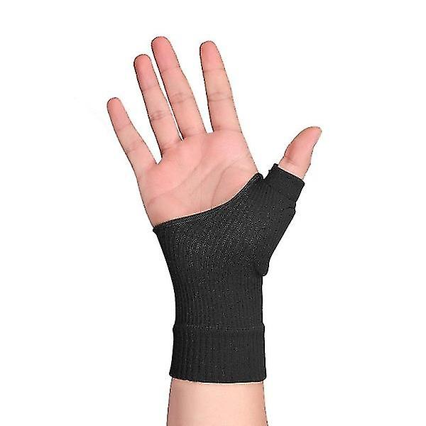 Kompressionshandsker til tommelfinger- og håndledsstøtte 1 par sorte