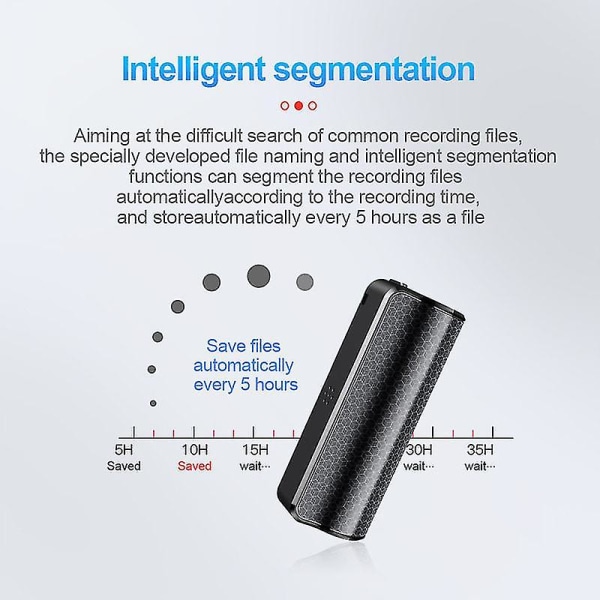 Mini Magnetic 500 timmars intelligent brusreducering röstaktiverad inspelare 16GB