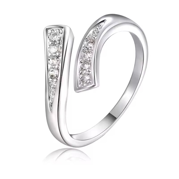925 Sterling Silver Intertwined Zircon Ring, Fashion Jewelry, Charm Talla única