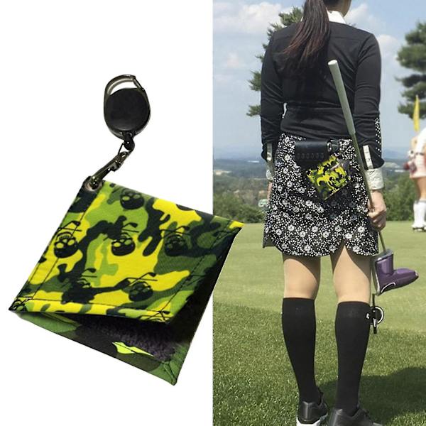 Golfbollstorkare Slitstark Återanvändbar Dubbelsidig Mjuk Icke-blekande Rengöring Golfbollar Oxfordtyg Bärbar Golfboll Rengörare Fickhandduk Golf Tillbehör Orange