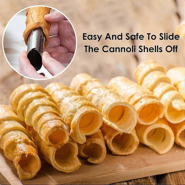 15 stk. Cannoli-former i rustfritt stål - Non-stick bakeverktøy