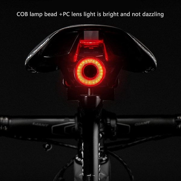 Rockbros Cykel Q5 Baglygte Intelligent Sensing Bremslys Køreudstyr Natkørsel Baglygte