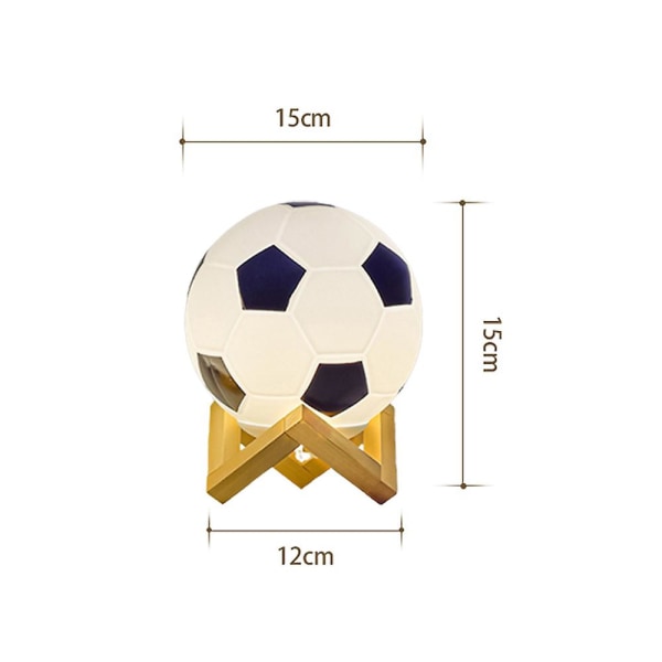 Fotboll 3D LED Nattlampa 3D Illusion LED-lampa VM Fotboll Leksaker För Pojkar Flickor Vuxna Sportfans Black White Wooden Frame
