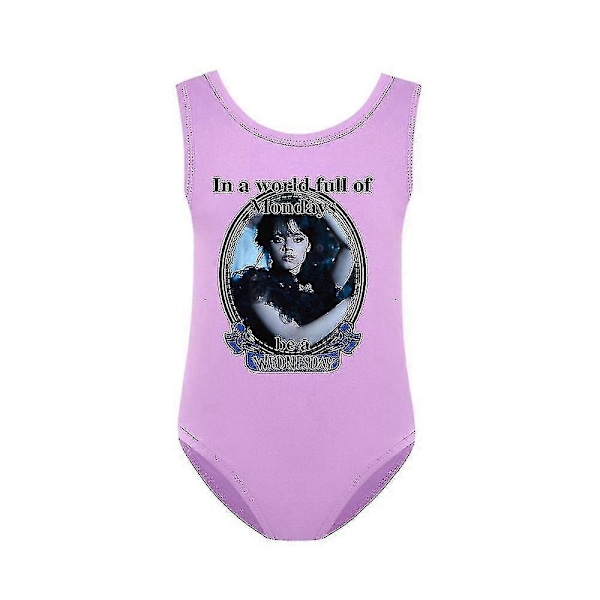Lasten tytöt Wednesday Addams -painatus yhdellä kappaleella uimapuku uimapuku uimapuvut uimapuku 9-14 vuotta Purple 11-12 Years
