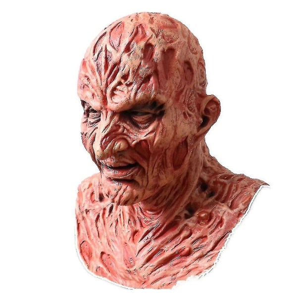Freddy Krueger Latex Maske Karneval Halloween Realistisk Voksen Fest Scary Cosplay Rekvisit