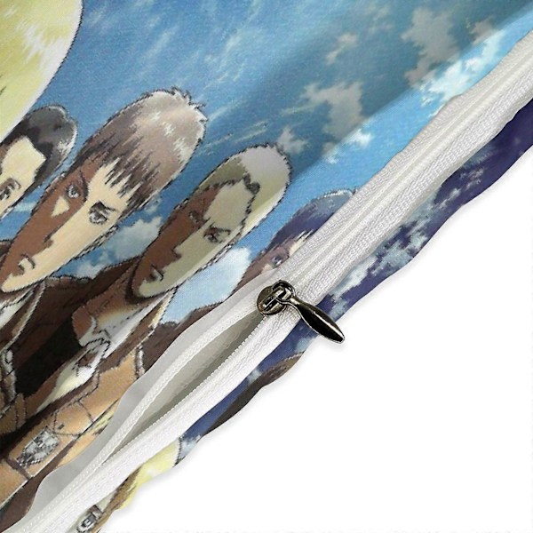 v1026 Attack On Titan Täcke Set Tjockt Mjukt 3 Delars Sängklädesset Året Runt Täcke med 2 Örngott för Vuxna Kvinnor Flickor Tonåringar Hem Rum Deco 135x200cm 53x78in