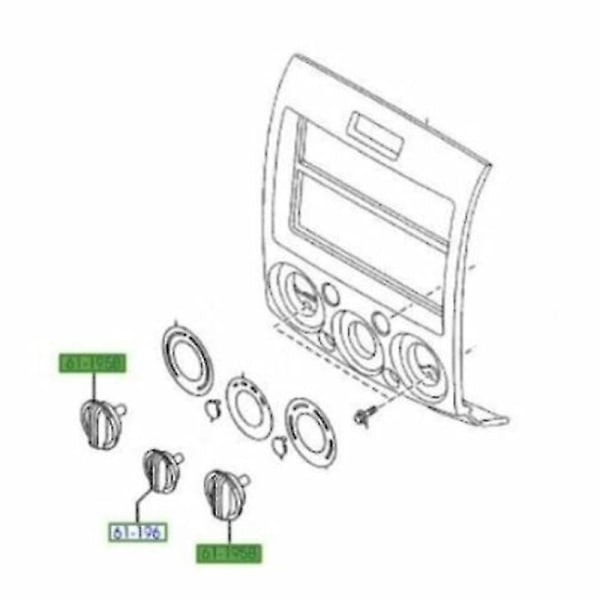 Ford Ranger Pk 2009-2011 -lämmittimen ohjausnupit (3 kpl) Ub9b61195