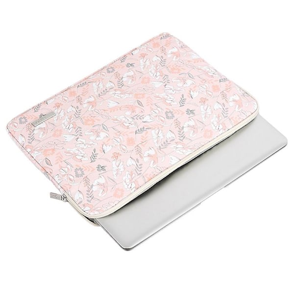 CANVASARTISAN G4-01 13-tommer Laptop PU Læder Opbevaringspose Blomst og Blade Print Notebook Sleeve
