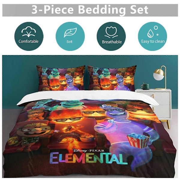 x101 Elemental 3-osainen vuodevaatesetti Lämmin ja mukava pehmeä pussilakanasetti 1 pussilakanalla ja 2 tyynyliinalla makuuhuoneeseen b101 135x200cm 53x78in