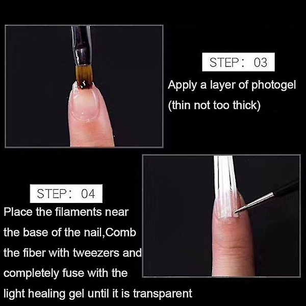 10 stk. Fiberglas Negleforlængelse Fiber Anti Crack Fototerapi Manicure Værktøjer