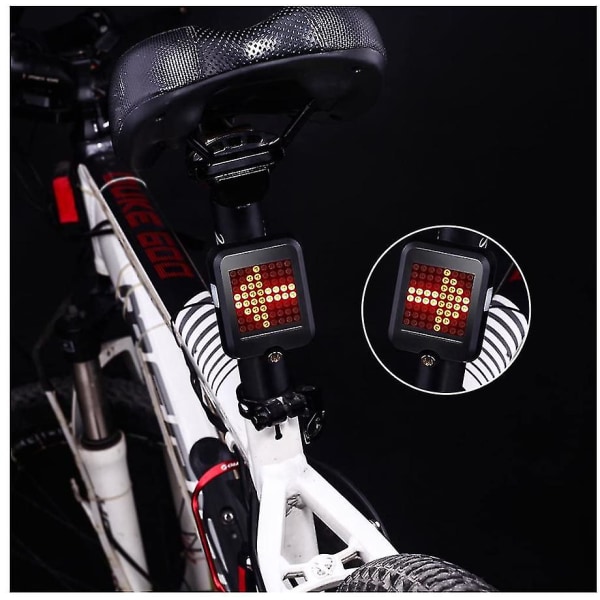Cykelblinkersljus Automatisk körriktningsvisare Bakljus USB Laddning Mountainbike Säkert avstånd Varning Bakljus (svart)