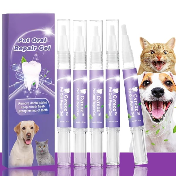 Pet Oral Repair Gel,pet Oral Restorative Gel,gel De Rparation Bucco,pet Breath Freshener Gel Care Cleaner For Dogs & Cats 4 Pcs