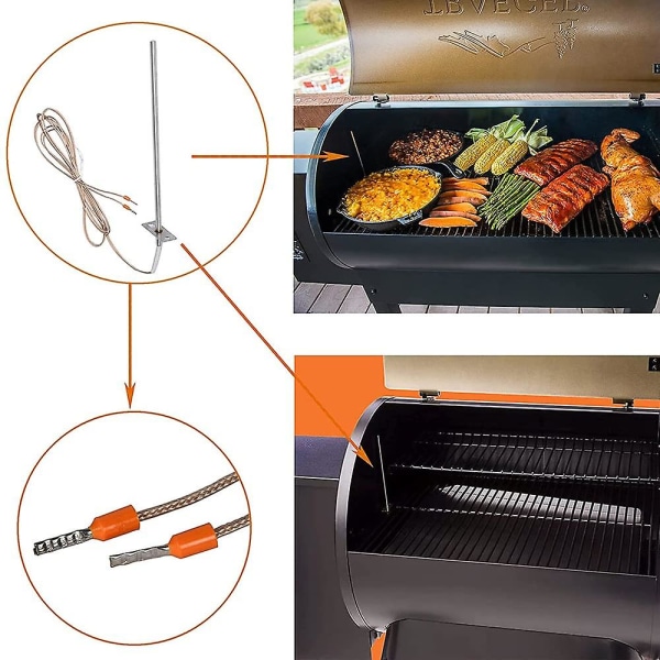 RTD-provsensor för Traeger digital termostat - 7\" RTD-temperatursensor för Traeger Pellet Smoker Grill