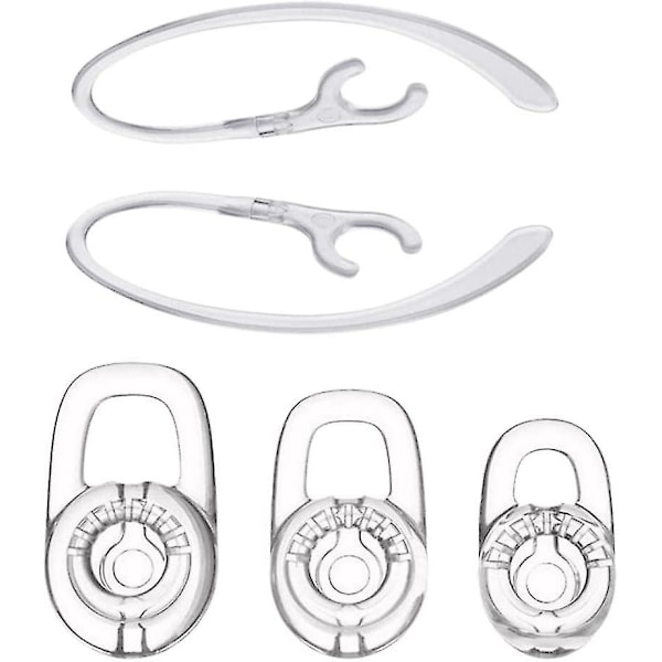 9+6 Earbud Gel & Ear Hook, (small/medium/large) Clear Replacement Eargel & Clear Ear Hook, For Plantronics M70 M90 M180 M1100 M925 M975 M155 M166