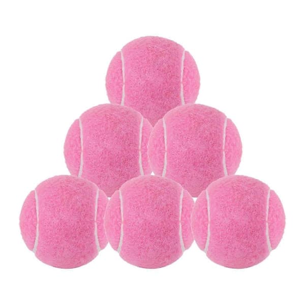6x Tennis Balls for Beginner Training Durable Practice Balls 2.52\" Dia Pink