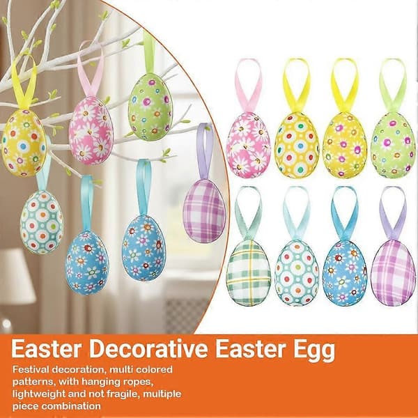 Påskepyntede egg, påskepynt anheng leketøy S7N2 color mixing 18pcs