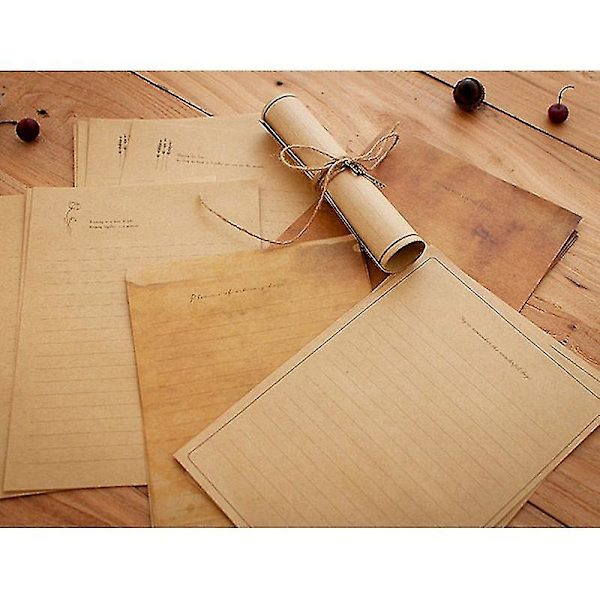 12 stk. Vintage Kraftpapir Brevpapir Europæisk Stil Papir Til Brevskrivning Brevpapir Stati
