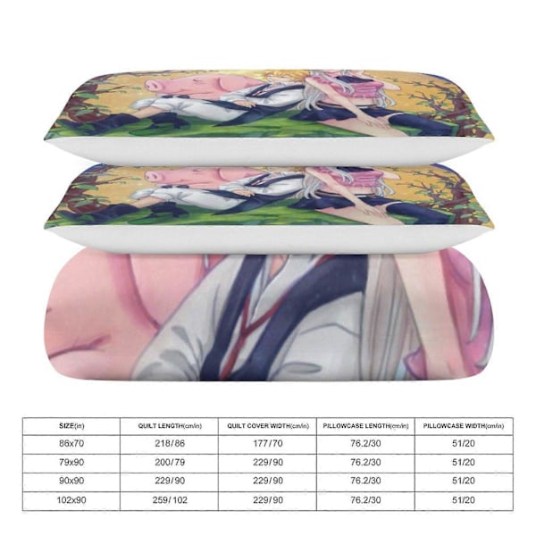 x413 The Seven Deadly Sins 3-delat Sängklädesset Varmt Och Bekvämt Mjukt Påslakan Sängset med 1 Påslakan Och 2 Örngott för Sovrum b413 135x200cm 53x78in