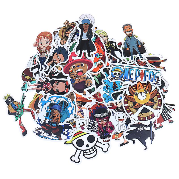 50 st Anime One Piece Luffy Stickers Bil Laptop Skateboard Ryggsäck Dekaler Shytmv One Size