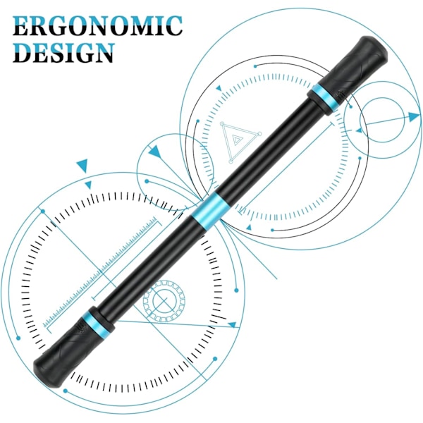 2 st rullande fingerroterande penna, ingen pennpåfyllning snurrande kulspetspenna, för barn studenter tryckavlastning anpassningsbar (svart och röd)