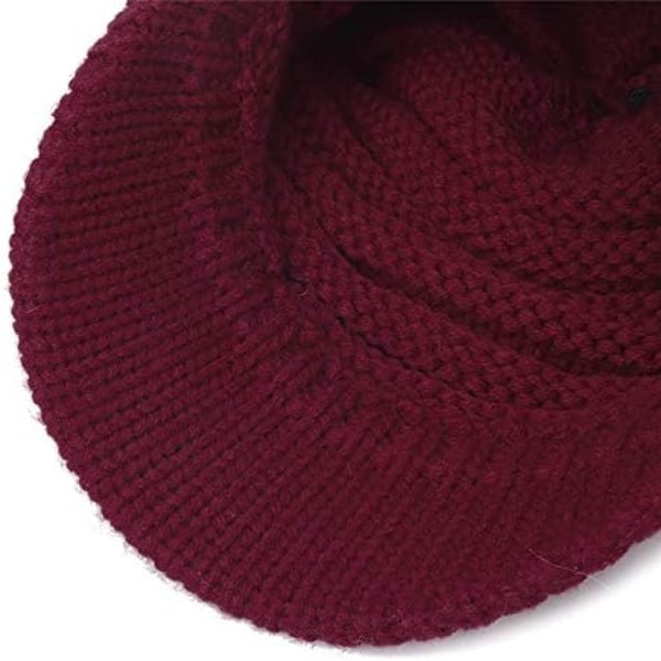 Vinter varm hestehale strikket lue red