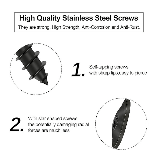 80-pack Självgängande Skruvar M5 x 16 mm Karosseriskruvar Torx Självgängande Skruvar Svart för Bilskärmar