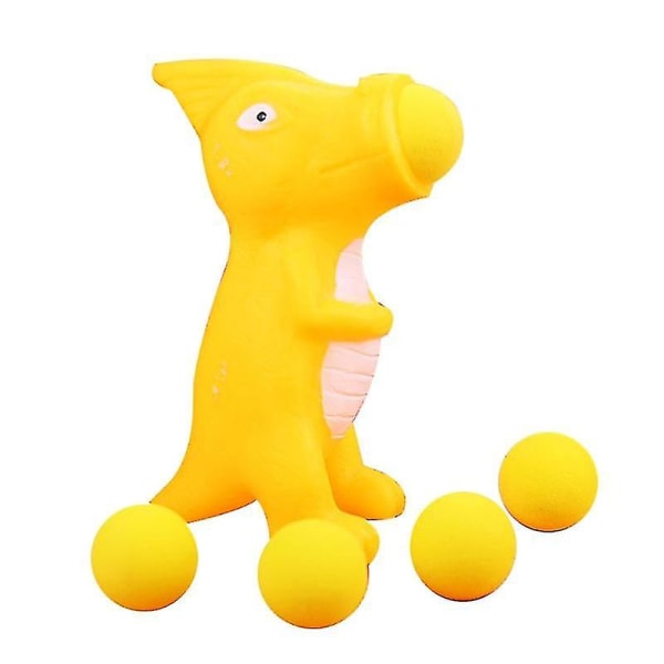 Anti-stressi söpö pehmeä lelu ampumapeli lelu vaahtopalloilla Popper lelu Banmo Yellow dinosaur