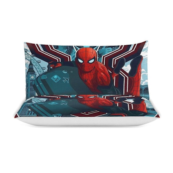 v203 Spider-Man 3-delt sengesett for enkeltseng - Inkluderer 1 enkelt dyne og 2 putevar sengetøy - Falmebestandig mikrofiber - Spider io203 240x260cm 94x102in