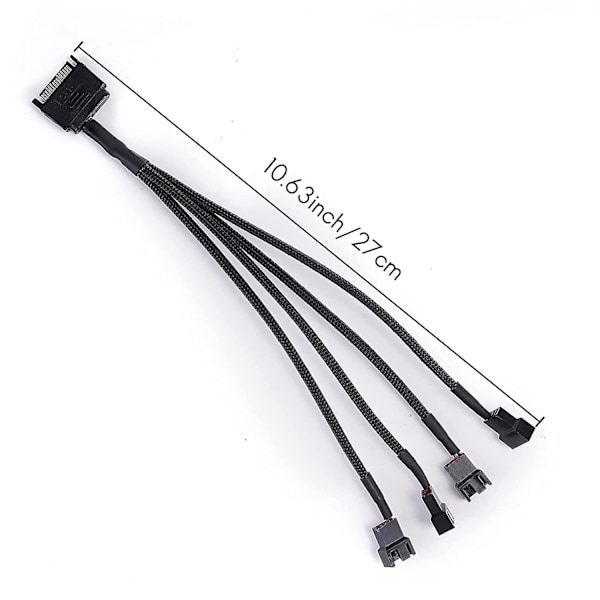 Adapterkabel til køleventilator, 15-polet SATA til 4 x 3-polet / 4-polet 12V PC-kabinetventilator-strømadapterkabel til 15-polet SATA black