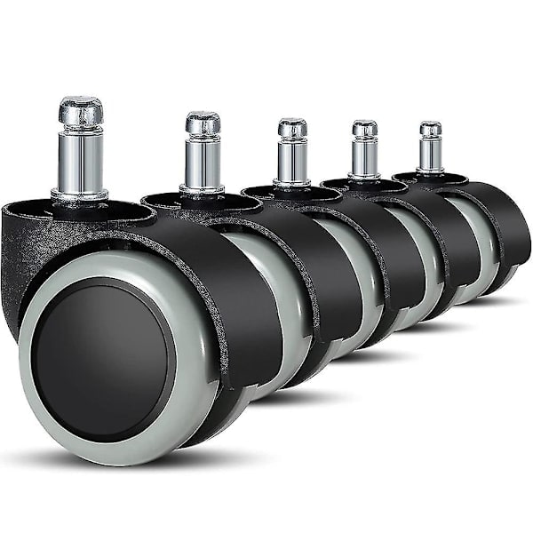 Udskiftningshjul til kontorstol på hårde gulve - 5-pak - 11 mm / 22 mm - Til gamingstole, drejestole, Pr