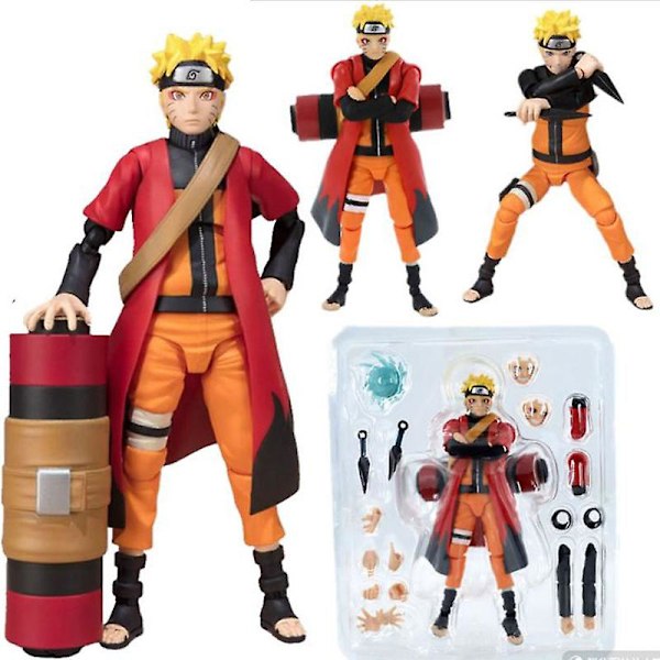 Anime Uzumaki Naruto Actionfigur med ansiktsbytte, bevegelige ledd, kul leke colorful 1set