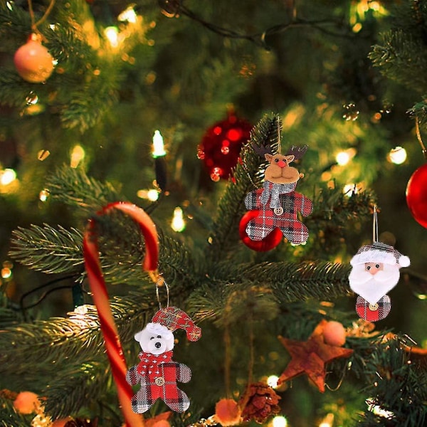 8st Julprydnadshänge Små dekorativa föremål Hängande träfigur Dekoration för julfest Julgranspresentrum (8st dockor) C