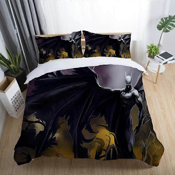 v5342 Lakanat Supersankari Batman Kuviollinen Vuodevaatesetti 3 KPL Pussilakana Tyynyliina KOKO Lakanat IU5342 240x260cm 94x102in
